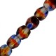 Abalorios facetadas cristal Checo Fire Polished 4mm - Crystal amber rainbow